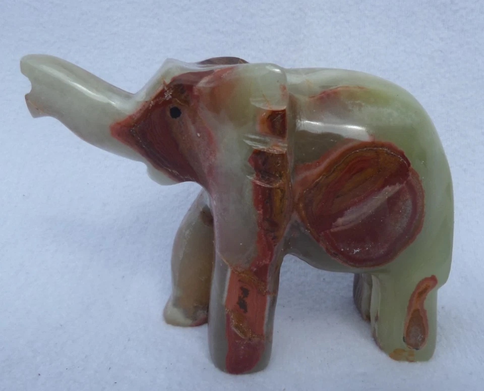 Elefant * original Onyxstein Marmor geschnitzt echte Handarbeit * Unikat - Bild 1 von 4