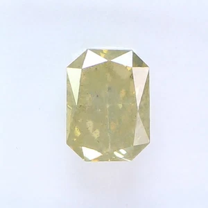 IGI Certified 100% Natural Diamond 1.13Ct Fancy Greenish Yellow Rectangle Cut - Picture 1 of 8