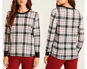 Vera Bradley Acanalada Manga Larga Dormir Camiseta Cuadros Mujer Mediana Nueva con Etiquetas - Imagen 1 de 4