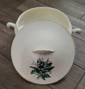 Vintage Homer Laughlin Eierschale Nautilus bedeckt Servierschale Lilien - Bild 1 von 7