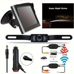 Wireless 5" Monitor Backup Camera Wireless Car Rear View HD Night Vision - Picture 1 of 12