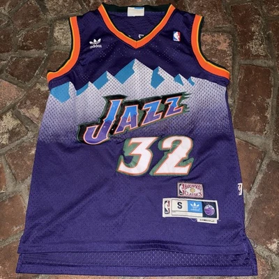 Vintage Adidas Hardwood Classics Karl Malone Utah Jazz Jersey Purple Size S NBA - Image 1 of 4