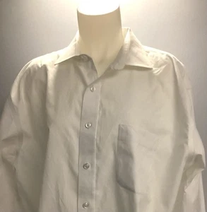 Benton- Knight Mens 18 34/35 White Non Iron Long Sleeve Dress White Shirt Pocket - Picture 1 of 18
