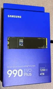 Samsung 990 EVO Plus SSD 4TB PCIe Gen 4x4, Gen 5x2 M.2, 7,250 MB/s MZ-V9S4T0B/AM - Picture 1 of 3