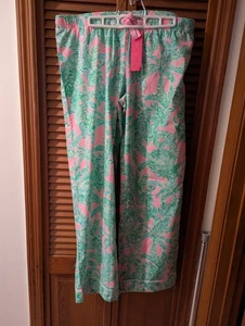 Lilly Pulitzer Pajama Pants Womens XL Mandevilla B Pink Sand Paradise - Picture 1 of 3