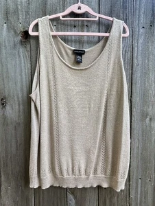 Canotta donna Lane Bryant maglia metallizzata taglia 22/24 oro lusso old money - Foto 1 di 7