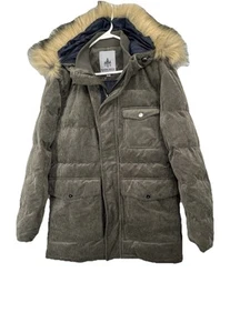 NWT Rainforest Men’s Thermoluxe Faux Fur Hooded Jacket Coat Olive Size M - Picture 1 of 4