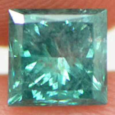 Diamante con forma de princesa elegante color turquesa I1 suelto mejorado real 1,03 quilates Foto 1 de 4
