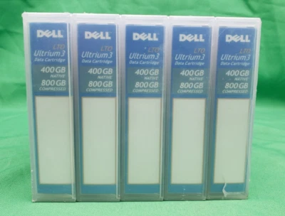 *Lote de 5* Cartucho de datos Dell LTO Ultrium 3 totalmente nuevo SELLADO 400 GB/800 GB Foto 1 de 4