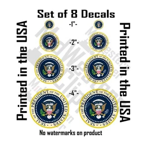 8 Seal of The President of the United States decals stickers. POTUS Office. 4" - Foto 1 di 6
