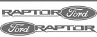 GREY Ford Raptor Vinyl Transfer Decal Stickers - Pick-up Truck Graphics
