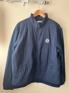 Mens Penguin Jacket Size L Blue Long Sleeve Fleece Casual Formal - Picture 1 of 8