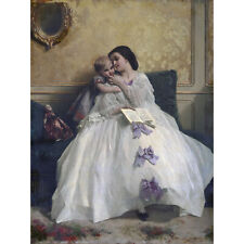 Gustave Leonard De Jonghe Mother And Child C1861 Painting Large Art Print 18x24