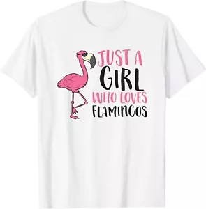 Just A Girl Who Loves Flamingos Cute Flamingo Gift Unisex T-Shirt - Picture 1 of 3