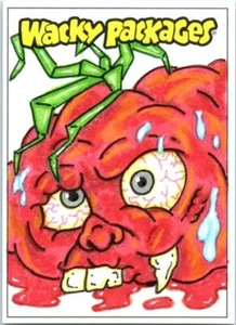 2024 WACKY PACKAGES DRAWN ARTIST SKETCH CARD TOMATO CHARACTER - Bobby Blakey 102 - Picture 1 of 2