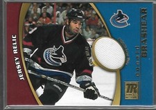 2001-02 Topps Reserve Game-Worn Jerseys Donald Brashear #TR-DoB GU Canucks