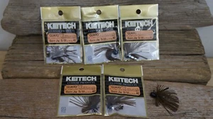 6 Keitech 5/32oz Tungsten Guard Spin Jig in Dark Green Pumpkin - Picture 1 of 7