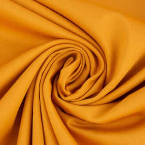 Baumwolle Stoff Meterware Satin Spandex gelb ocker 1,45m Breite - Bild 1 von 3