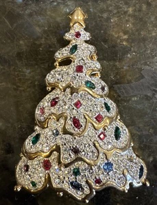 Swarovski Christmas Tree Brooch Pin 1997 Nordstrom Exclusive NIB - Picture 1 of 3