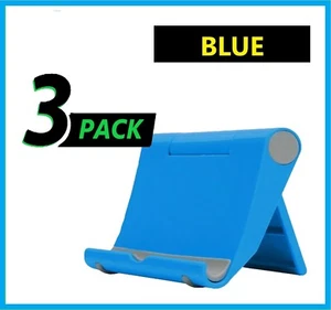 BLUE 3 Pack Cell Phone Tablet Holder Stand Dock Cradle Adjustable Plastic - Picture 1 of 12