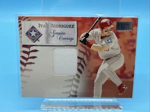 IVAN RODRIGUEZ 2000 FLEER SKYBOX GENUINE COVERAGE GAME USED WORN JERSEY - Picture 1 of 11