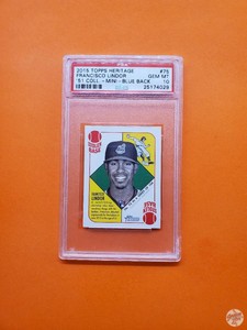 2015 TOPPS HERITAGE FRANCISCO LINDOR ’51 COLL. MINI BLUE BACK #75 PSA 10 POP 15 