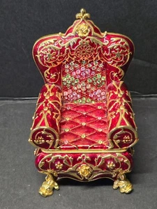 Rucinni roter Thronstuhl mit Kristallnieten super sauber verziert elegant Schmuckschatulle - Bild 1 von 14