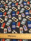 Custom Cotton Fabric Drink Miller Lite, Pabst Beer Cans Lager Ale REMNANT 13x18”