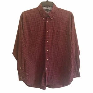 Camicia Tommy Hilfiger rossa/nera Gingham con bottoni manica lunga taglia L - Foto 1 di 8