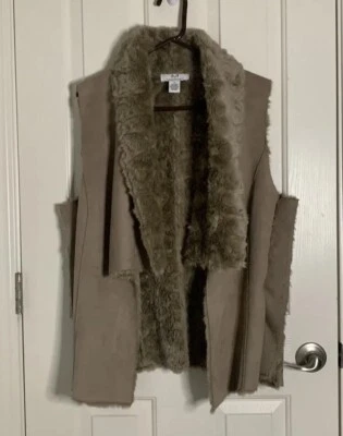 Suéter Chaleco Abierto Magaschoni Piel Sintética Piel de Oveja Pequeño Marrón Foto 1 de 4