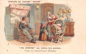 POSTCARD ADVERT EL JARABE " ROCHE " DE THIOCOL - Foto 1 di 2
