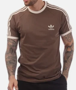 ADIDAS ORIGINALS 3 STRIPES T SHIRT EARTH STRATA BNWT SIZE S,XXL LAST 2 - Picture 1 of 3