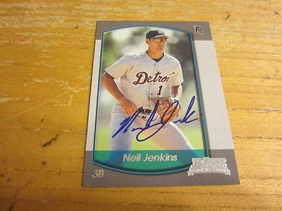 Neil Jenkins Autographed Signed 2000 Bowman Draft #53 ROOKIE Card MLB Tigers - Image 1 of 3