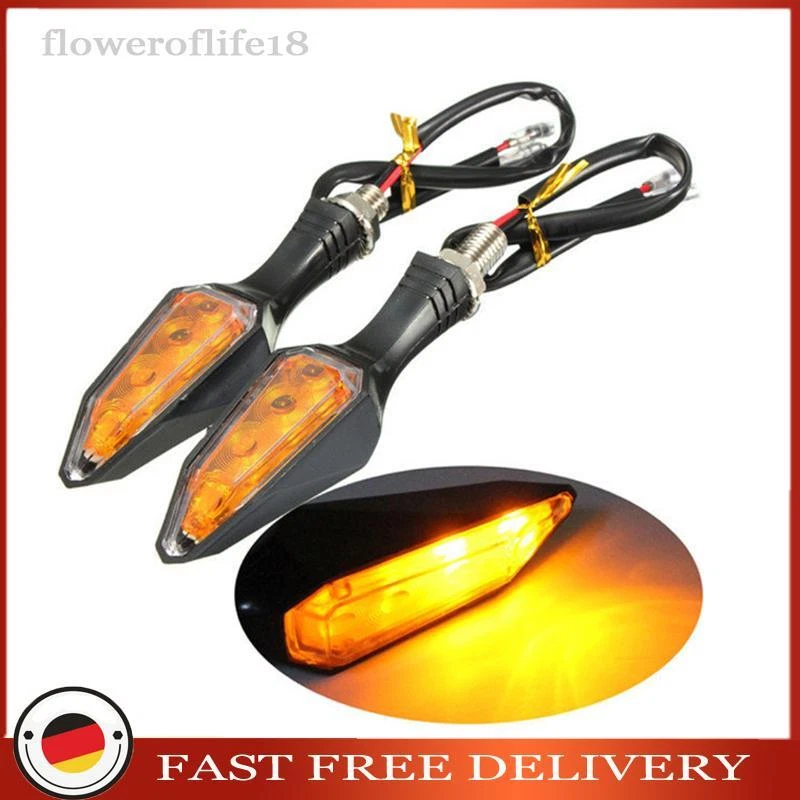 1 Paar Blinkleuchten LED Motorrad Neue Motorrad Universal Gelbe Blinklichter - Bild 1 von 1