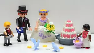 Wedding Bride Groom Cake Rings Flowers Children Playmobil Foil New Rare - Picture 1 of 9