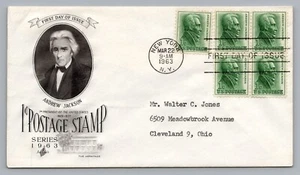 (b) 1963 FDC 7th US President Andrew Jackson New York to OH Green 1C Scott #1209 - Picture 1 of 2