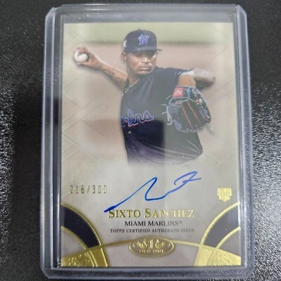 2021 Topps Tier One Baseball Sixto Sanchez Break Out Auto /300 RC - Image 1 of 2