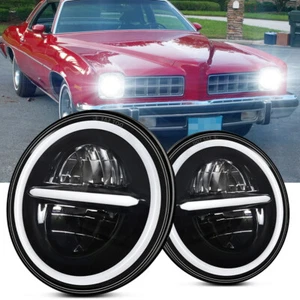 Par de faros LED de 7\" pulgadas haz alto/bajo 6000 k para Pontiac Grand LeMans 1975 - Imagen 1 de 14
