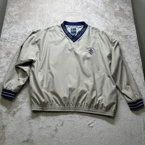 Vintage Woodlake Pullover Mens XL Khaki V-Neck Golf Windbreaker Bedford 1999 90s - Picture 1 of 9