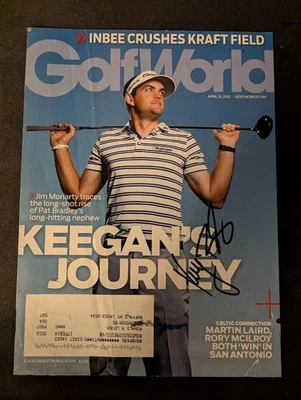 Portada de revista Keegan Bradley PGA Golf World firmada autografiada nuevo autógrafo Foto 1 de 2
