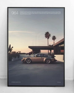 Minimalist Porsche Car Poster - Modern Automotive Wall Art - Gift for Fans - Picture 1 of 5