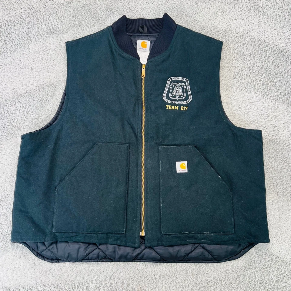 Carhartt Vest Black Duck Canvas 3XL V01 Workwear Union Logo Patch Made in USA - Image 1 of 4