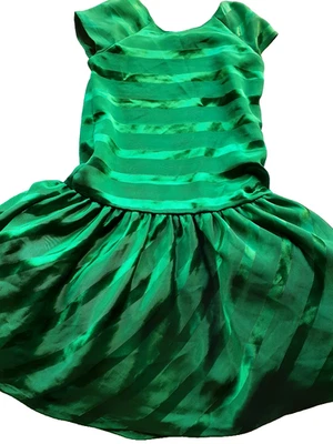 Vestido Gymboree Niñas Verde Tul Gemas Vacaciones Navidad Otomano Rayas 10 Nuevo Foto 1 de 4