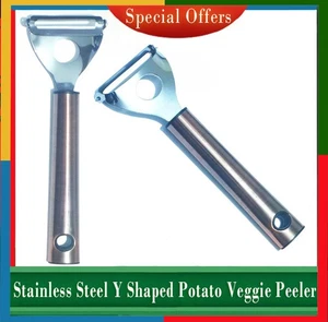 Stainless Steel Y Shaped Potato Vegetable Veggie  Peeler bronze colour handle - Picture 1 of 3