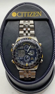 Citizen Navihawk Blue Angel's Men's Watch -C300-WR100 World TIME Untested - Foto 1 di 6