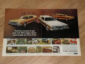 Magazine Ad - 1973 - Ford Wagons - Pinto, Rorino, Country Squire - (two-pages) - Picture 1 of 1