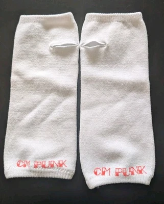 Oficial Vintage WWE CM Punk Borde Recto Blanco X Mangas Brazo Foto 1 de 4