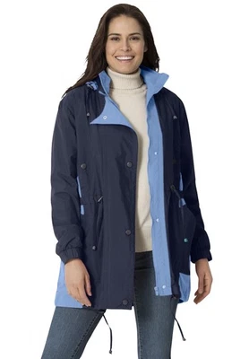 Woman Within Plus Size Colorblocked Taslon Anorak - Image 1 of 4