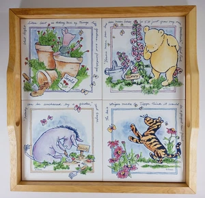 Selandia Designs Winnie the Pooh Ceramic Tile Tray, Vintage Disney, 90s. - Picture 1 of 10