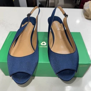 J. Renee Women's Satin Jenvey-Sanvy Navy Size 10WW - Picture 1 of 10